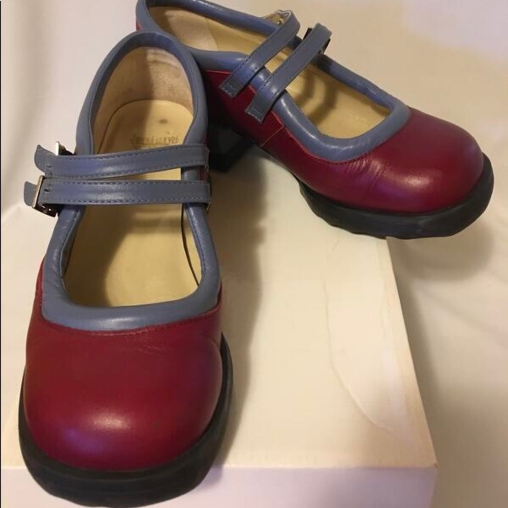 John Fluevog Unity Aimee Cherry and Blue